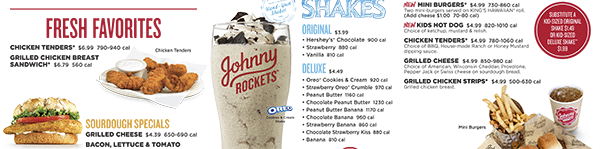 Johnny Rockets Menu